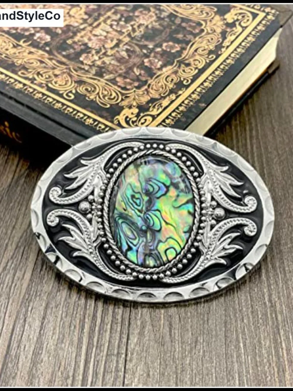 Vintage Western Cowboy Turquoise Stone Belt Buckle Men's Snap-fit Zinc Alloy